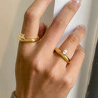 Pear Cut Solitaire Ring 18K Waterproof