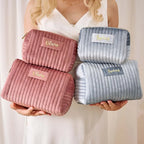Personalized Ribbed Cosmetic Bag Large