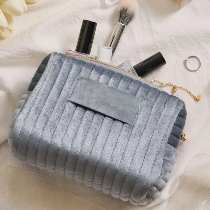 Personalized Ribbed Cosmetic Bag Small