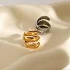 Sculpted Spiral Ring 18K Waterproof