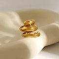 Sculpted Spiral Ring 18K Waterproof