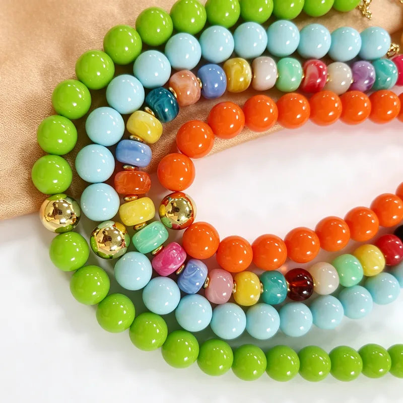 Round Bead Necklace Waterproof