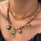 Boho Charm Choker Necklace 18K Waterproof