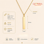Personalized Bar Necklace 18K Waterproof