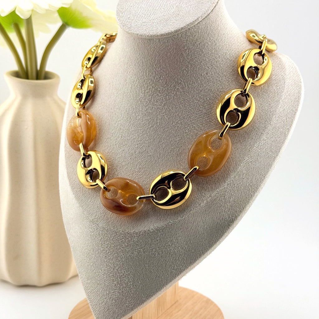 Chunky Sky Blue Jewelry Set 18K Waterproof