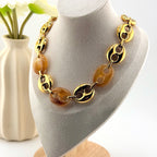 Chunky Sky Blue Jewelry Set 18K Waterproof