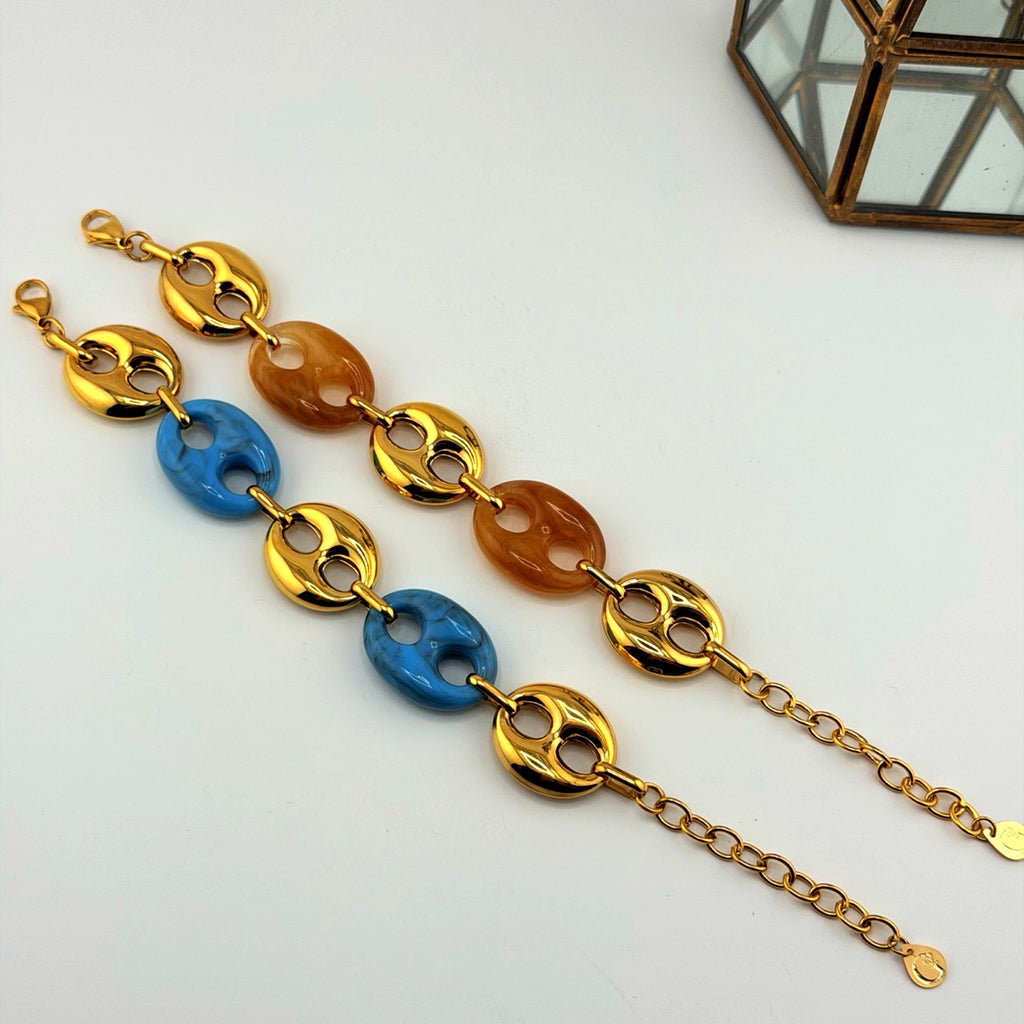 Chunky Sky Blue Jewelry Set 18K Waterproof