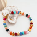 Multicolor Beaded Necklace with Heart 18K Waterproof
