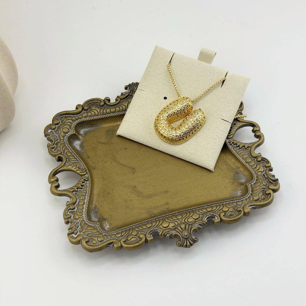 Pavé Initial Necklace 18K Waterproof