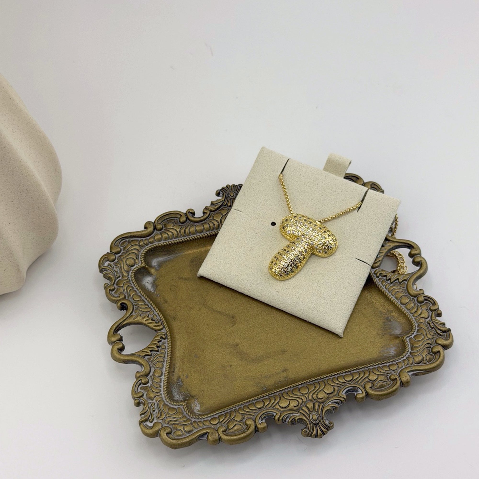 Pavé Initial Necklace 18K Waterproof