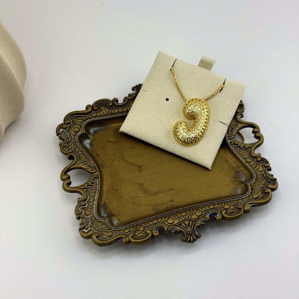 Pavé Initial Necklace 18K Waterproof
