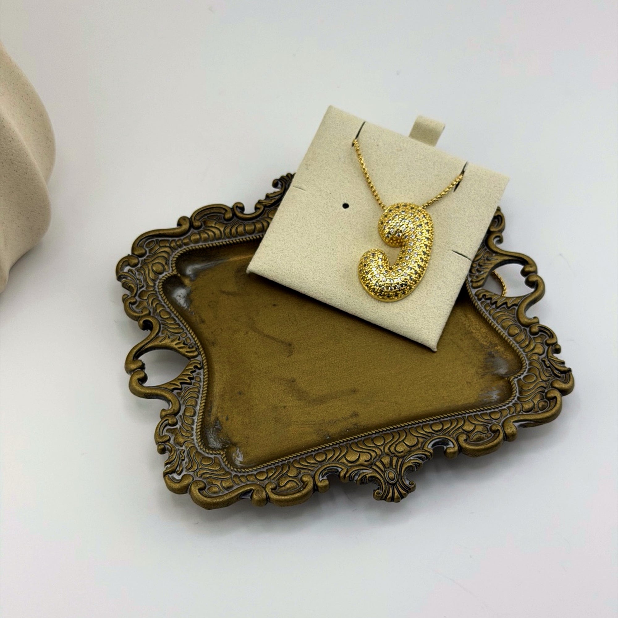 Pavé Initial Necklace 18K Waterproof