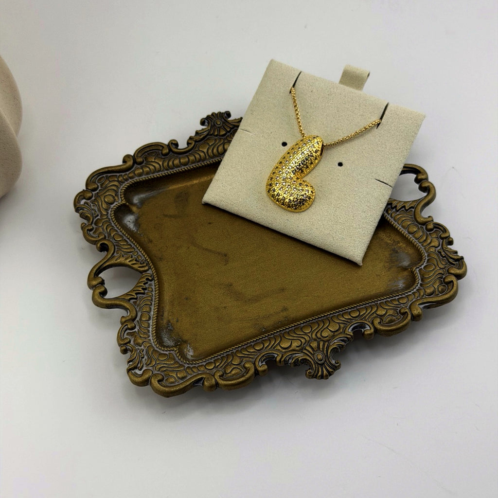 Pavé Initial Necklace 18K Waterproof