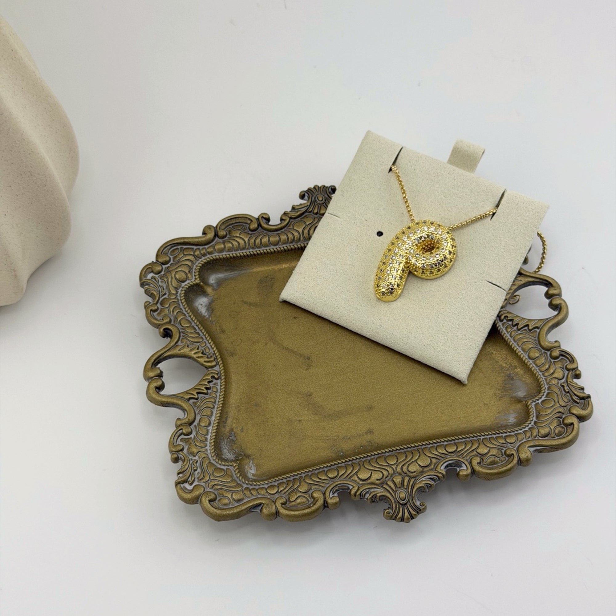 Pavé Initial Necklace 18K Waterproof