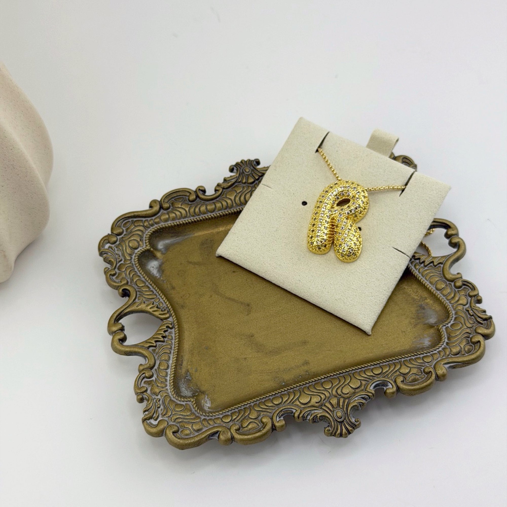 Pavé Initial Necklace 18K Waterproof