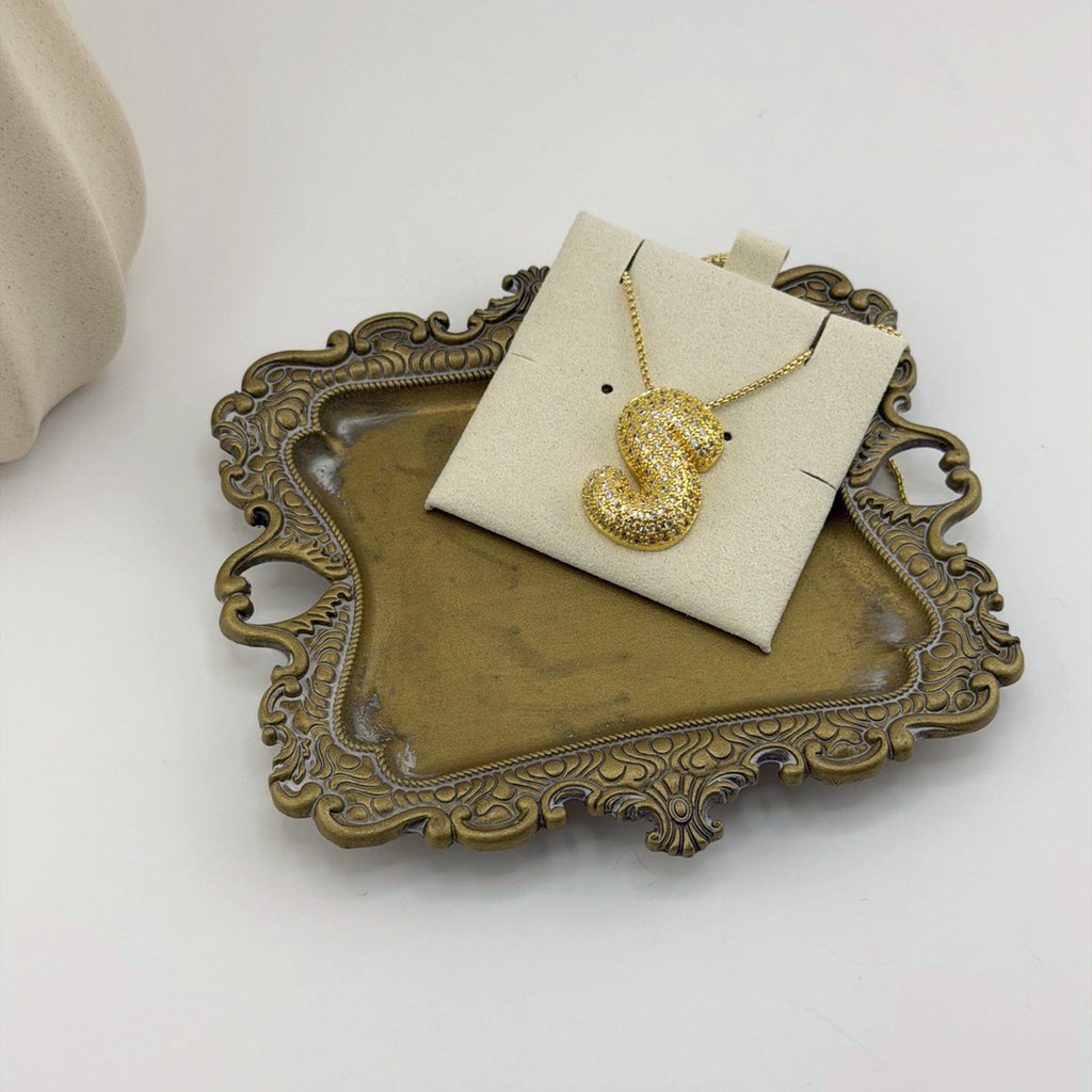 Pavé Initial Necklace 18K Waterproof