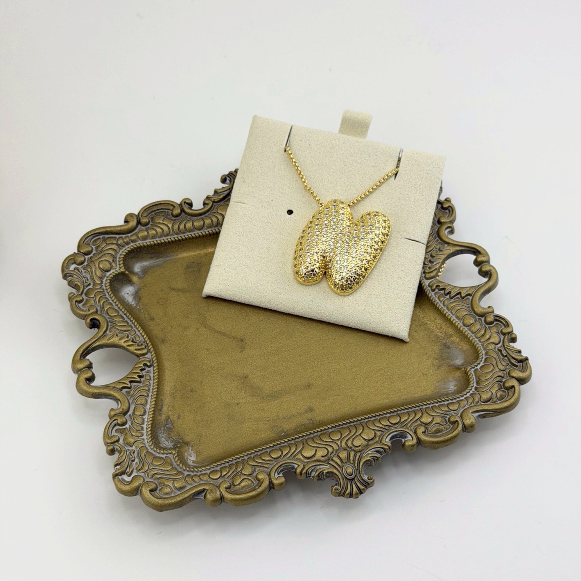 Pavé Initial Necklace 18K Waterproof