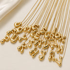 Bubble Initial Necklace 18K Waterproof