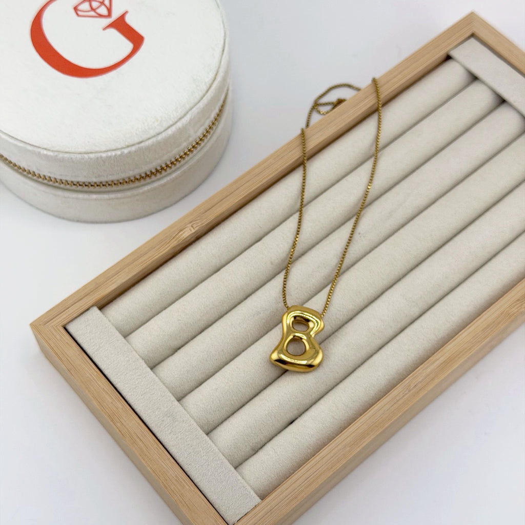 Bubble Initial Necklace 18K Waterproof
