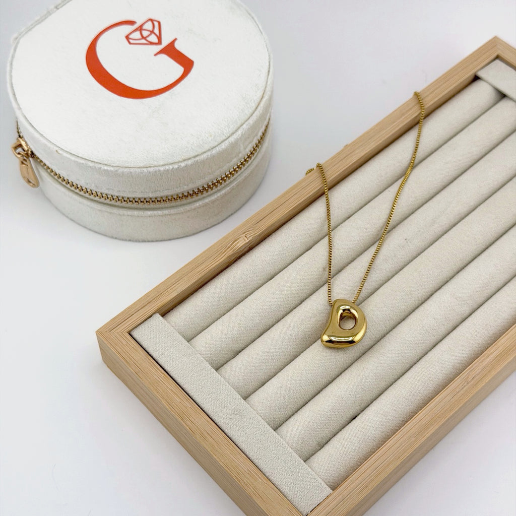 Bubble Initial Necklace 18K Waterproof