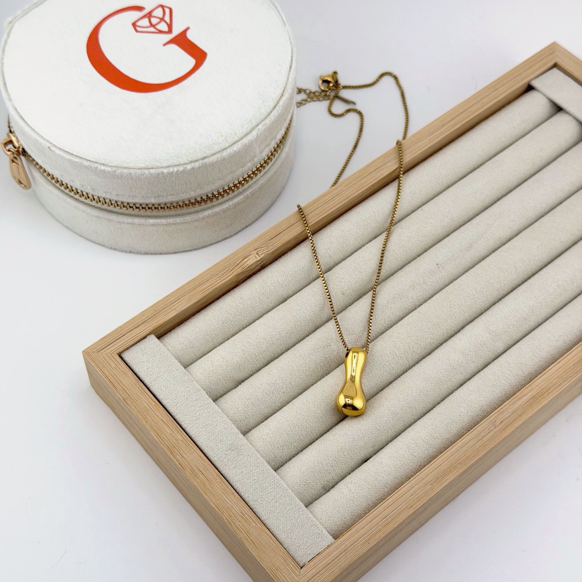 Bubble Initial Necklace 18K Waterproof