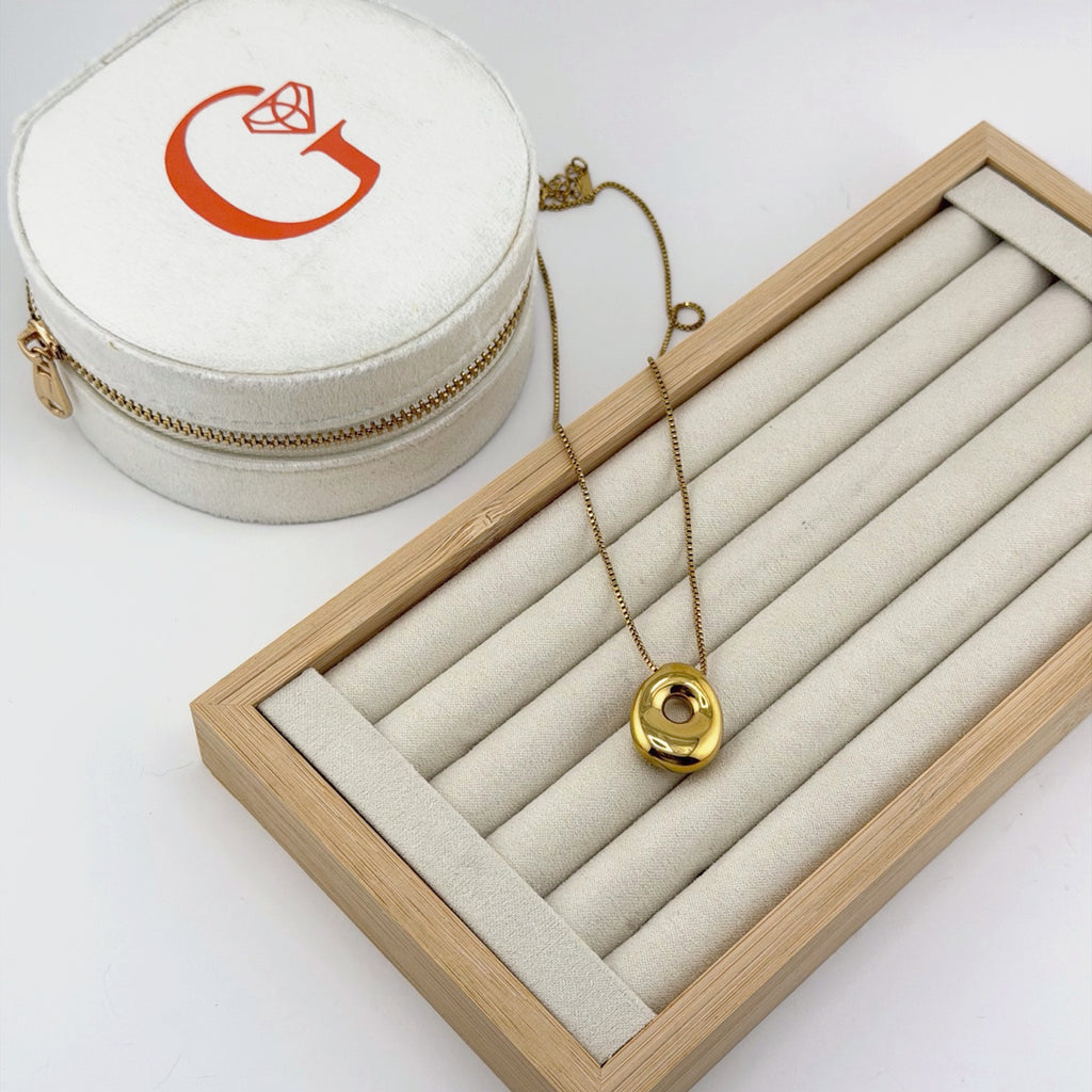 Bubble Initial Necklace 18K Waterproof
