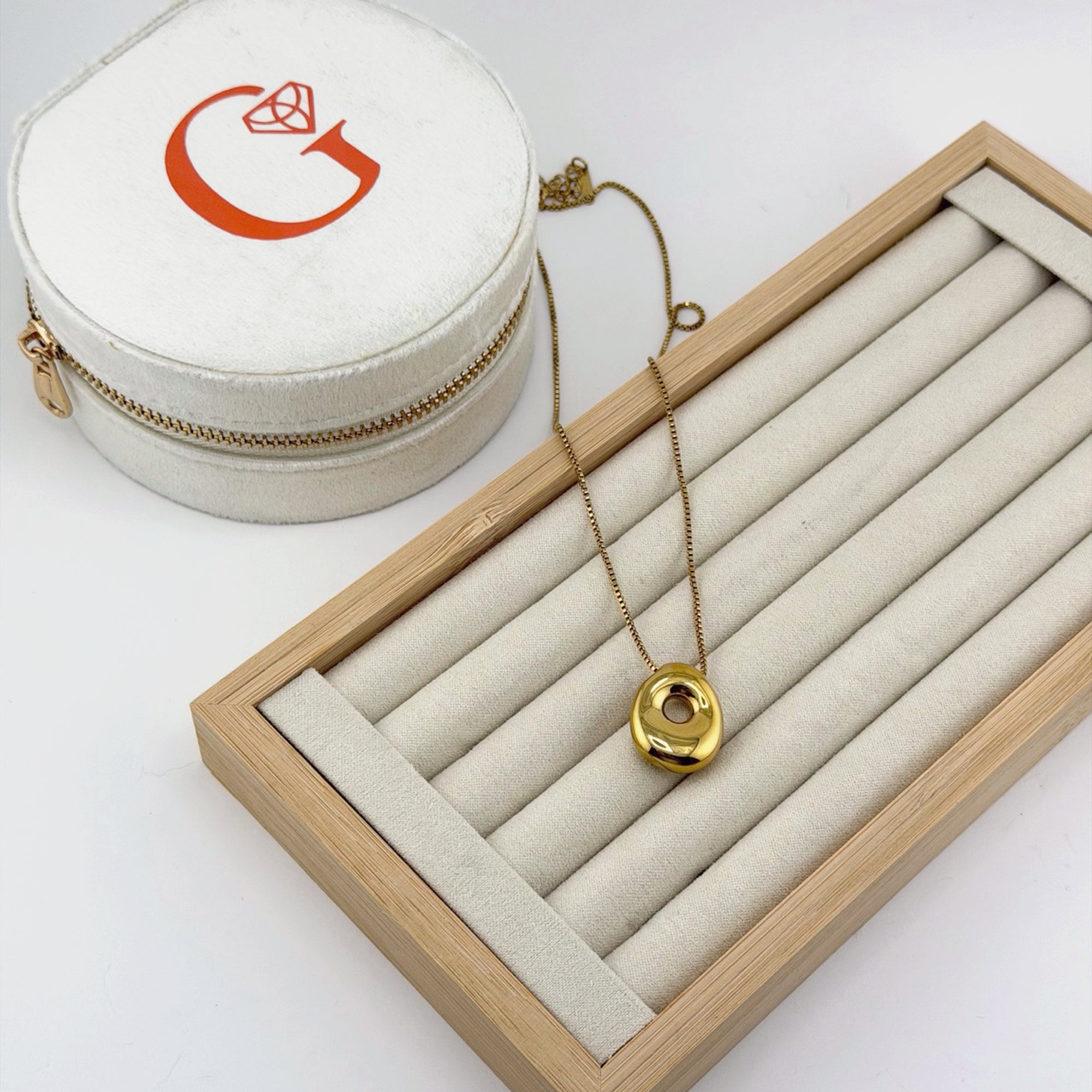Bubble Initial Necklace 18K Waterproof