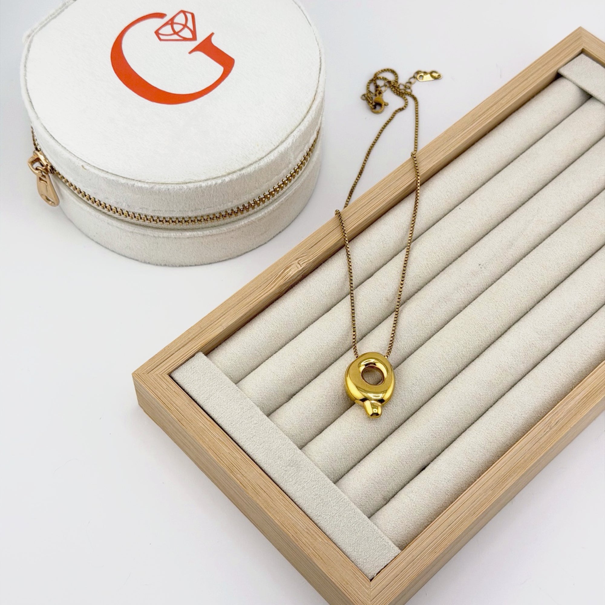 Bubble Initial Necklace 18K Waterproof