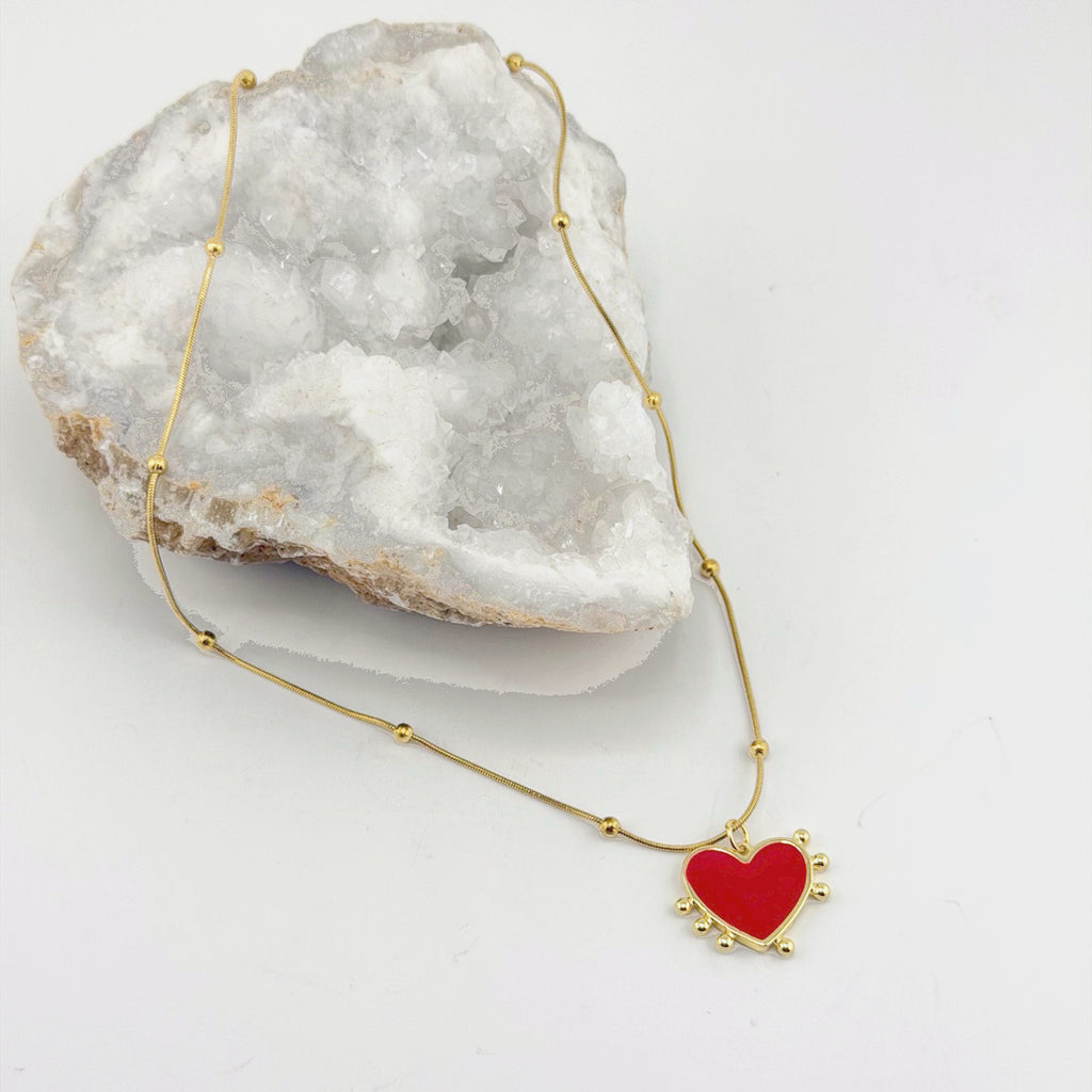 Red Heart Necklace 18K Waterproof