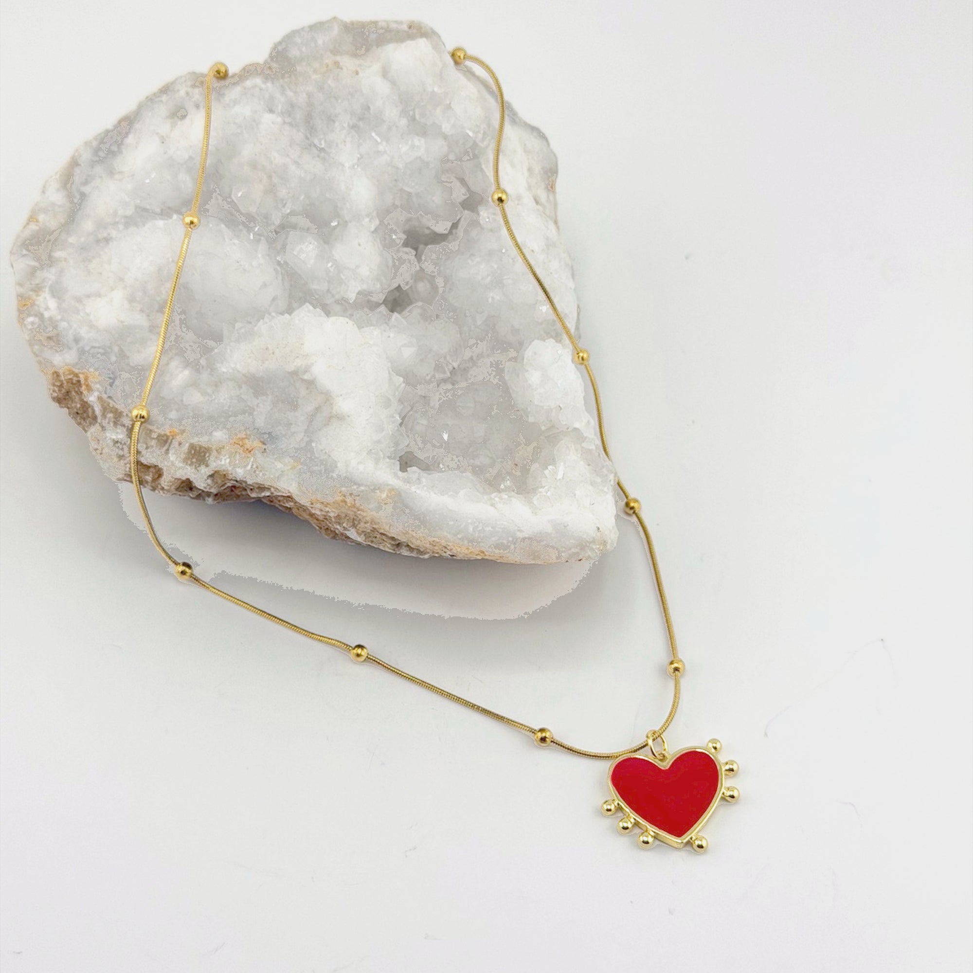 Red Heart Necklace 18K Waterproof