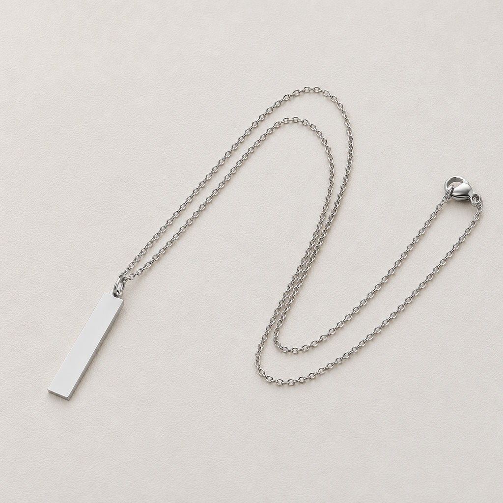 Personalized Bar Necklace 18K Waterproof