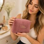 Personalized Ribbed Cosmetic Bag Small