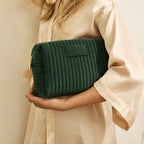 Personalized Ribbed Cosmetic Bag Large
