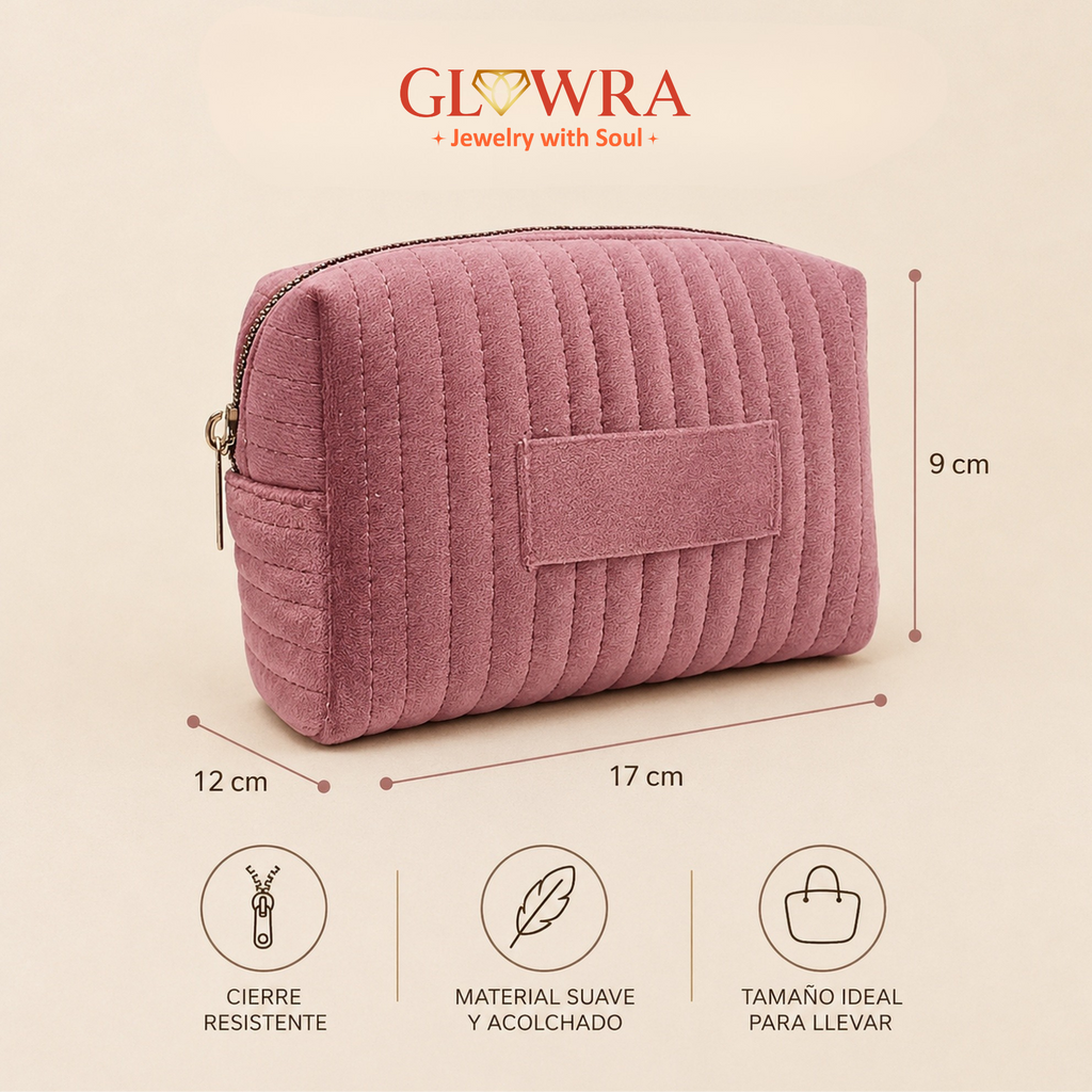 Personalized Ribbed Cosmetic Bag Small