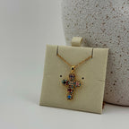 Multicolor Cross Necklace 18K Waterproof
