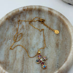 Multicolor Cross Necklace 18K Waterproof