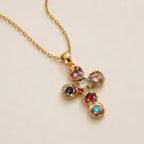 Multicolor Cross Necklace 18K Waterproof