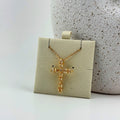 Clear Crystal Cross Necklace 18K Waterproof