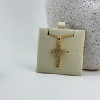 Clear Pavé Cross Necklace 18K Waterproof