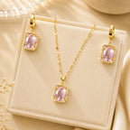 Pink Jewelry Set 18K Waterproof