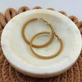 Medium Textured Hoop Earrings 18K Waterproof