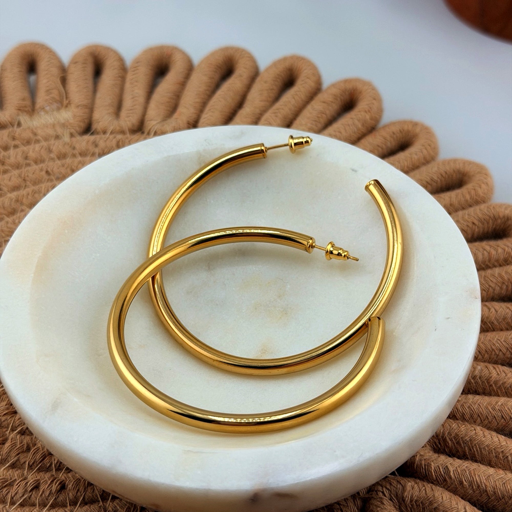 Large Hoop Earrings 18K Waterproof