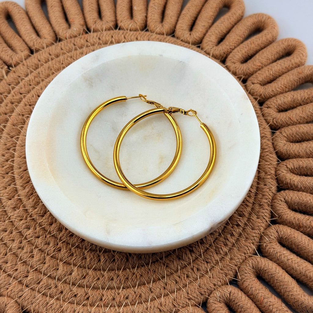Medium Classic Hoop Earrings 18K Waterproof