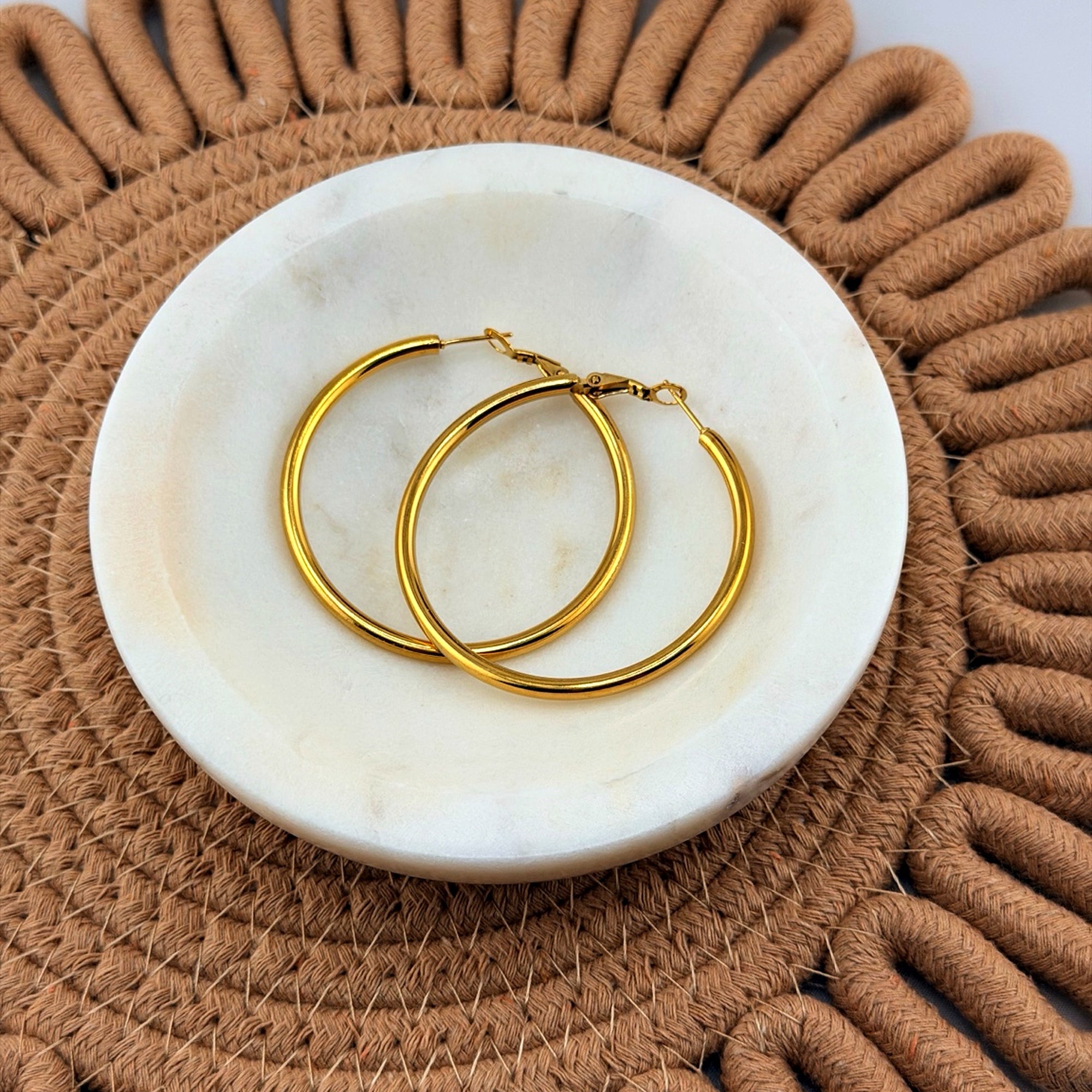 Medium Classic Hoop Earrings 18K Waterproof