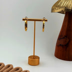 Mini Textured Hoop Earrings 18K Waterproof
