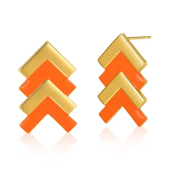 Aretes en forma de triángulo dulce  18K