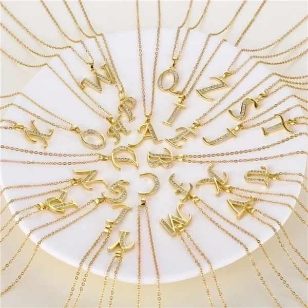 Collar  con letra de carta "N" 18K - Image 2