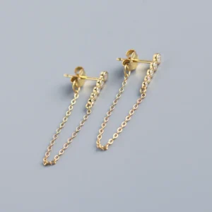 Aretes de botón 18K