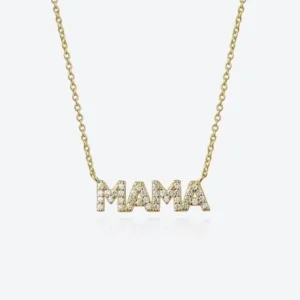 Collar con cadena tipo cable de circonitas 18K