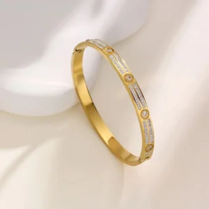 Brazalete geométrico redondo 18K